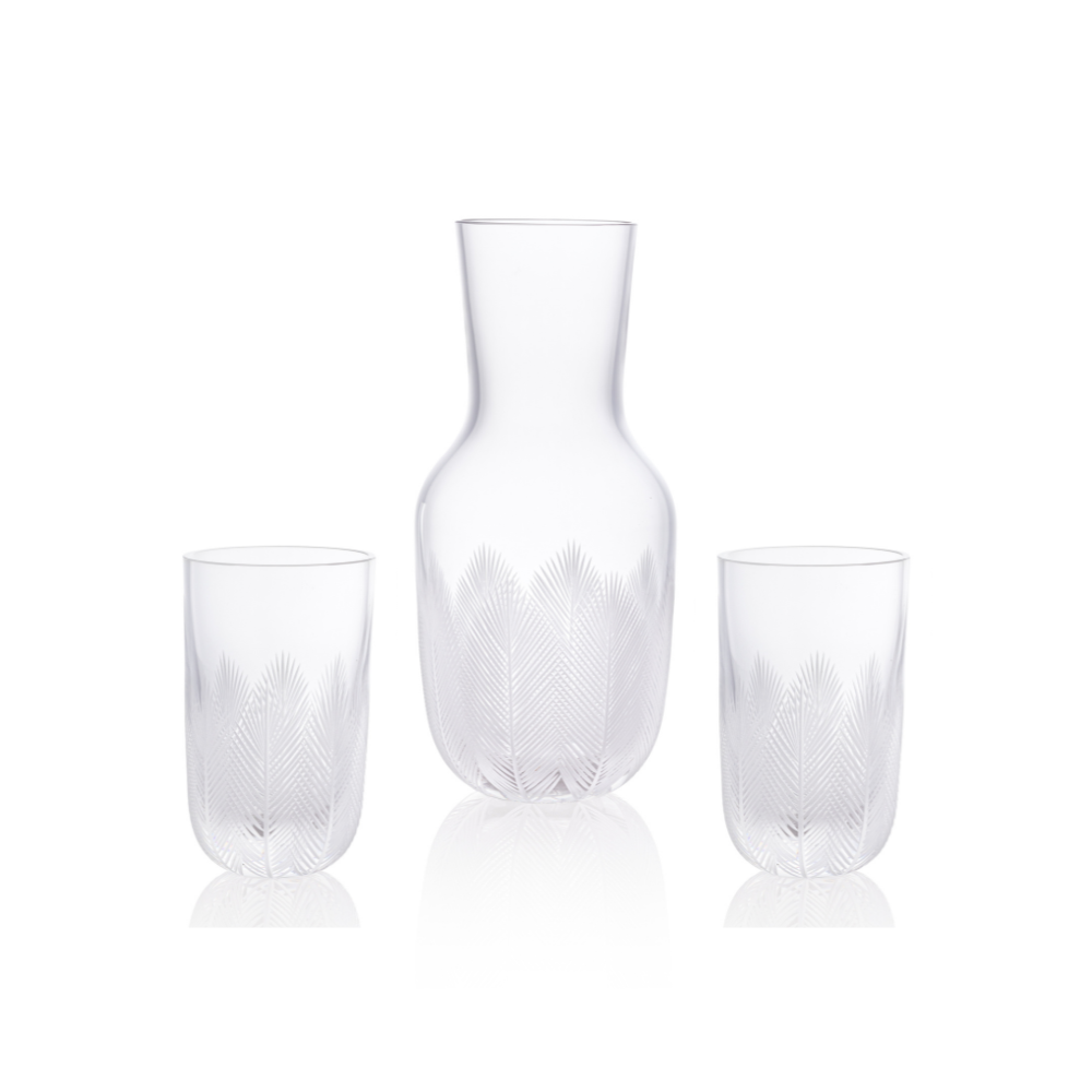 Feathers Carafe 1200 ml + 2 Glasses Feathers 320 ml