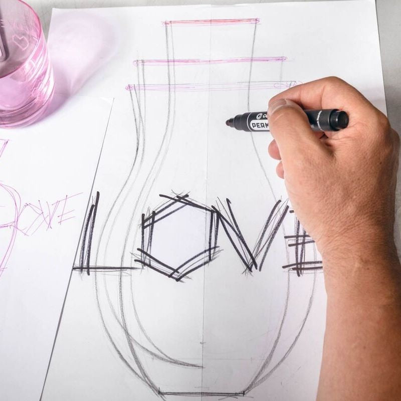 Váza Love zlato 42 cm